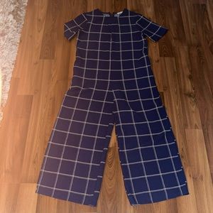 Boutique Plaid Romper/Jumpsuit Navy Plaid Size S